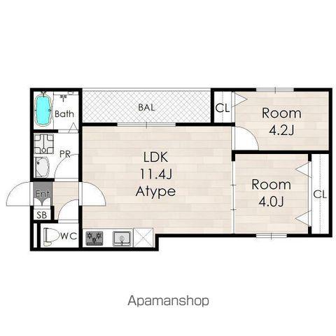LECLERC IZUMISANOⅡ(2LDK/2階)の間取り写真