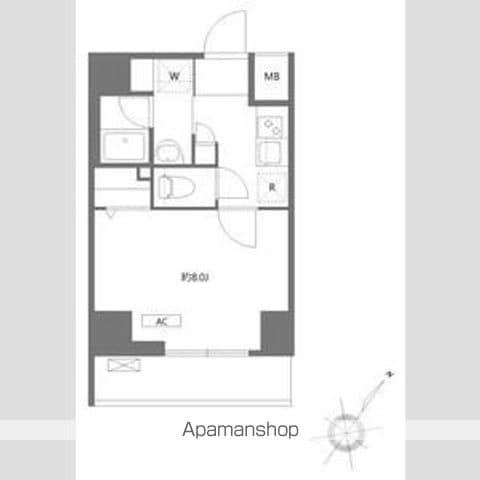 アンベリール王子(1K/13階)の間取り写真