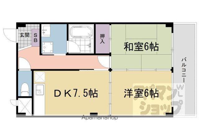 ハイツアムール(2DK/1階)の間取り写真