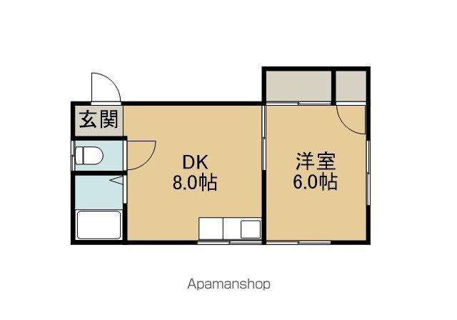 芝原荘(1DK/2階)の間取り写真