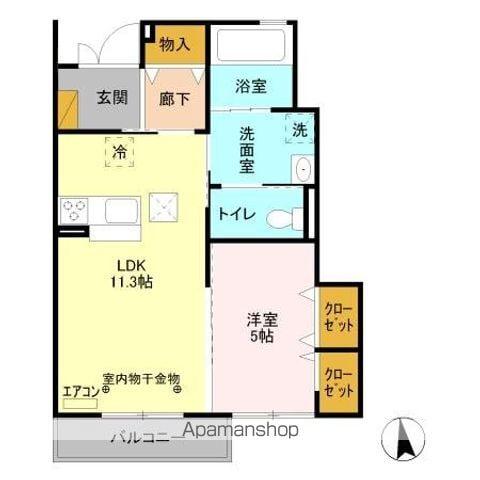 ドリームB(1LDK/1階)の間取り写真