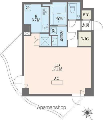 ジュールA(1K/11階)の間取り写真