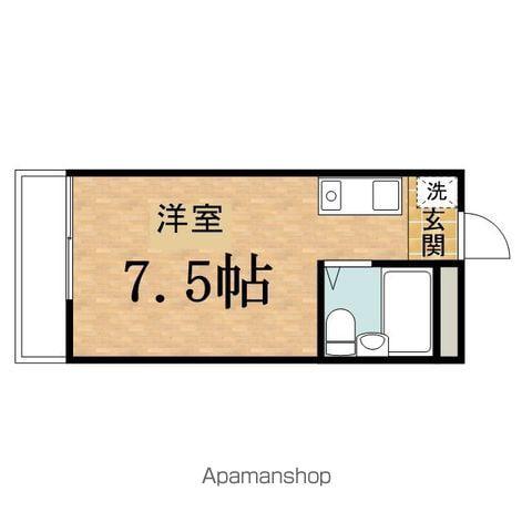 ホワイトウイングI・M(ワンルーム/2階)の間取り写真