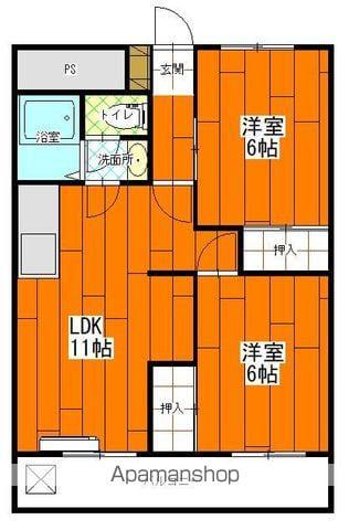 メゾンエスポアール(2LDK/2階)の間取り写真