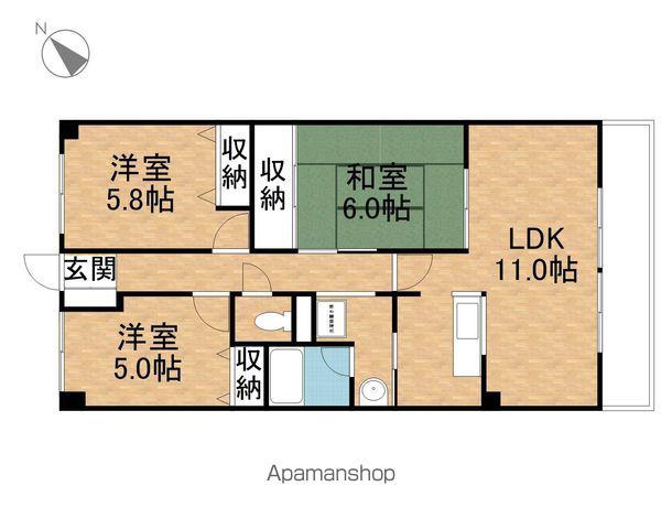 グランシャリオ2番館(3LDK/5階)の間取り写真