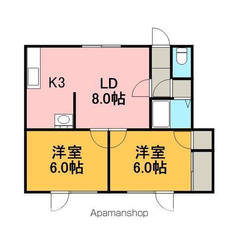 コーポ花和A(2LDK/1階)の間取り写真
