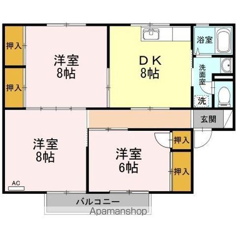 セジュールMGⅠ(3DK/2階)の間取り写真