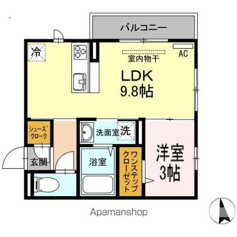 アゼリアブロム(1LDK/3階)の間取り写真