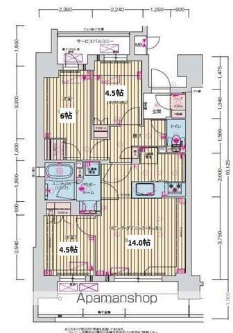 プレサンス名駅南ブリエ(3LDK/3階)の間取り写真