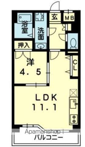 フラワーマンション城西(1LDK/5階)の間取り写真