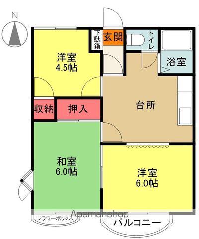 ハートフル玉露(3DK/2階)の間取り写真