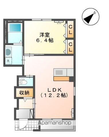 シエロモンターニュ(1LDK/1階)の間取り写真