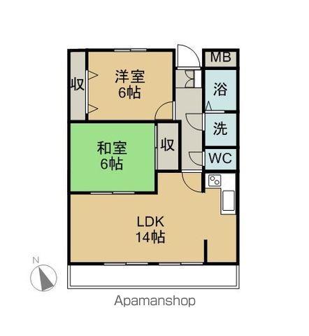 ビューテラス富貴(2LDK/3階)の間取り写真