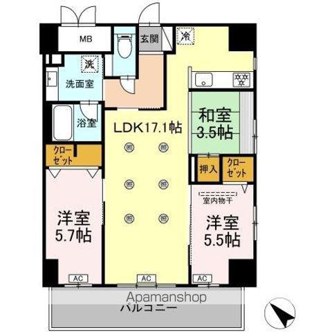 PALAIS FELICIA(3LDK/7階)の間取り写真