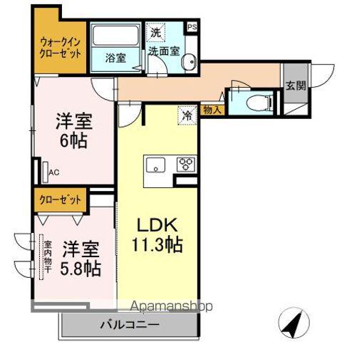 ラ・カーサ・セレーナ(2LDK/3階)の間取り写真