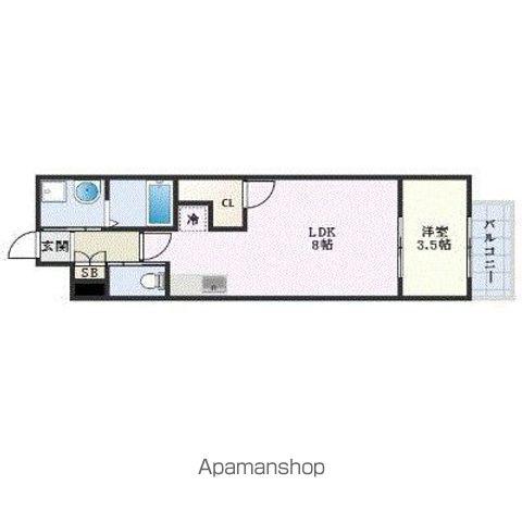 月光 岡山駅西口壱番館(1LDK/2階)の間取り写真
