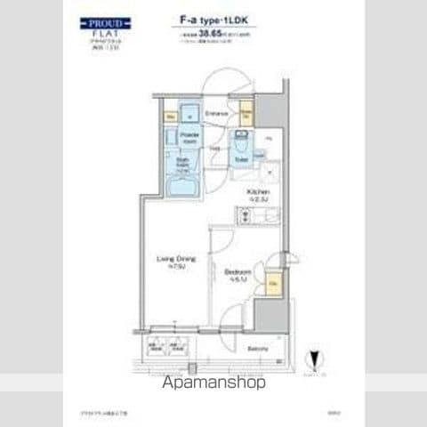 プラウドフラット四谷三丁目(1LDK/5階)の間取り写真