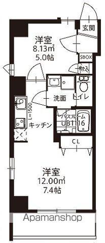 モダンパラッツオ東公園(2K/10階)の間取り写真