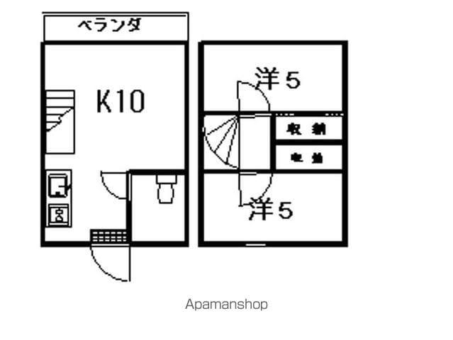 比嘉アパート(2LDK/3階)の間取り写真