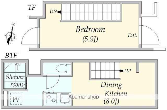 ル・トラン代々木公園(1LDK/1階)の間取り写真