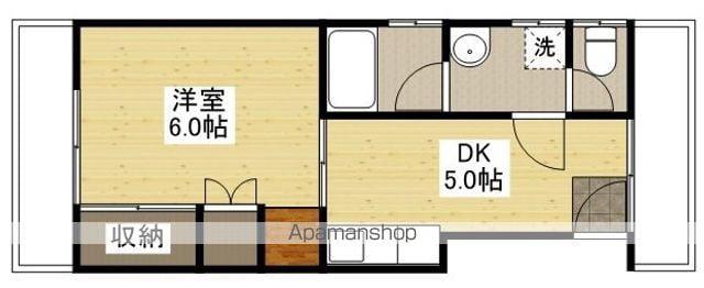 山口ビル(1DK/3階)の間取り写真