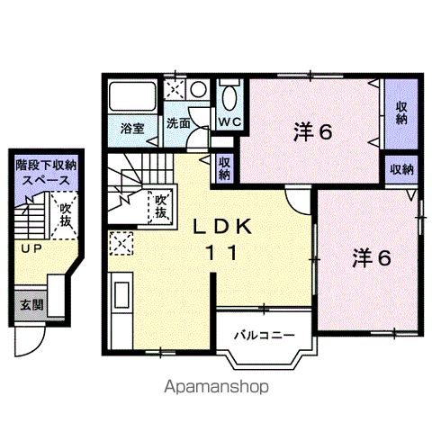 サンシャイン姫島B(2LDK/2階)の間取り写真