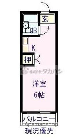 コンフォートケープタウン(ワンルーム/2階)の間取り写真