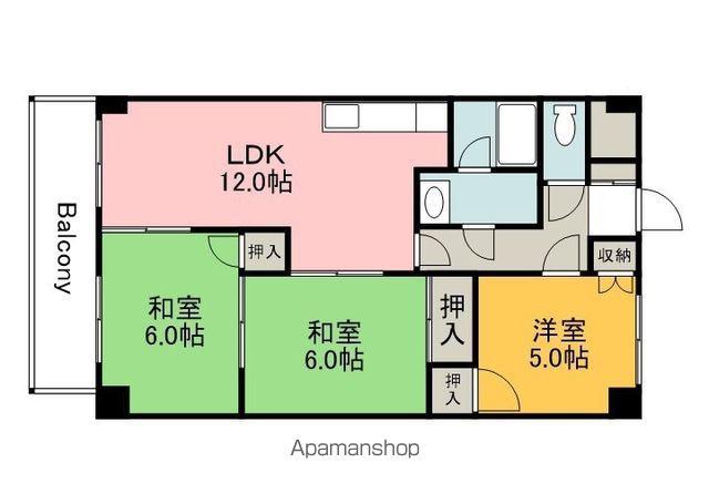 ビラバロンⅡ(3LDK/3階)の間取り写真