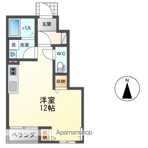 ディアコート・M(ワンルーム/1階)の間取り写真