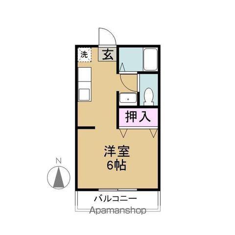 アンビション(1K/1階)の間取り写真