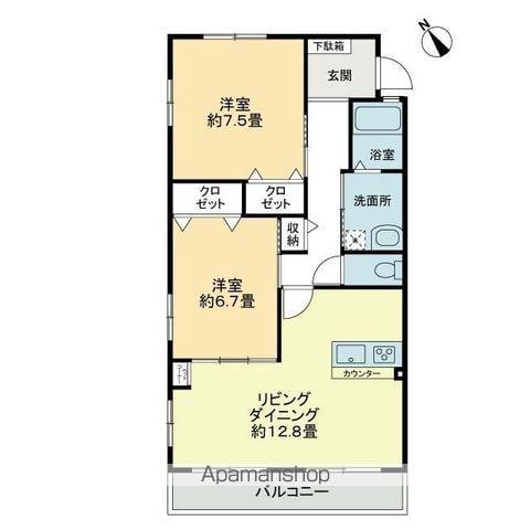 フォブール司 Ⅱ(2LDK/1階)の間取り写真