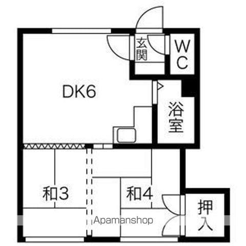 くぼたハイツ(2DK/2階)の間取り写真