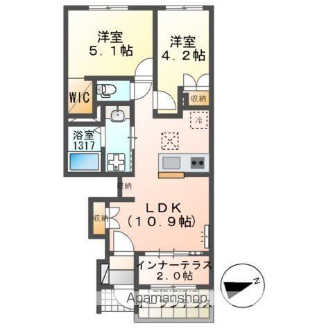 COLZA(2LDK/1階)の間取り写真