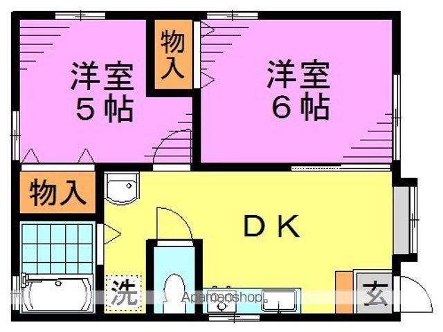 ハウスミモザ(2DK/1階)の間取り写真