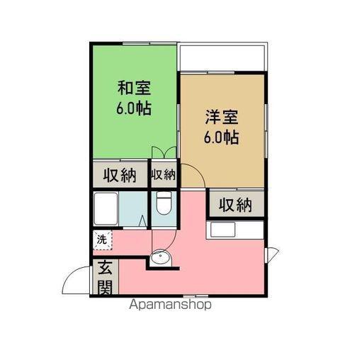 コーポ司Ⅴ(2K/2階)の間取り写真