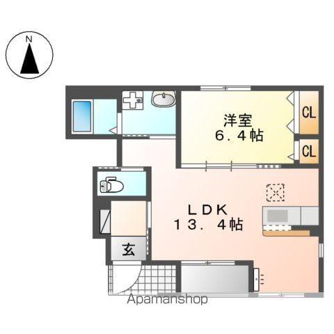 ラシュラン(1LDK/1階)の間取り写真
