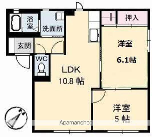 コスモタウン森岡Ⅱ A棟(2LDK/1階)の間取り写真