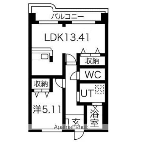 サンデンハイツ(1LDK/3階)の間取り写真