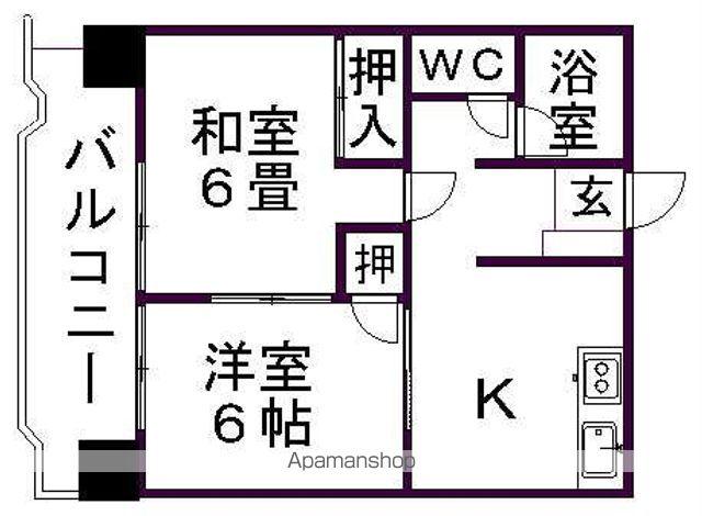 三和マンション(2K/3階)の間取り写真