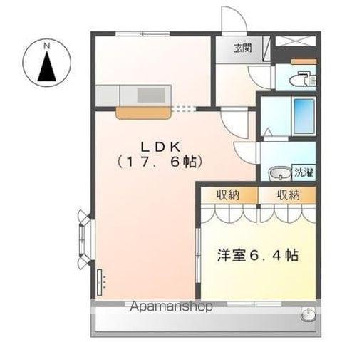 ステイブル円座Ⅱ(1LDK/2階)の間取り写真