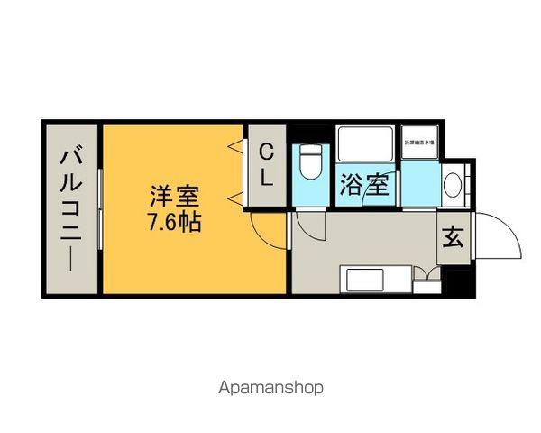 アンビシャス江撝(1K/1階)の間取り写真