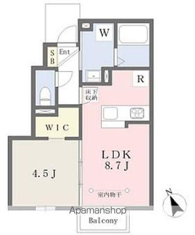 SORAIRO(1LDK/1階)の間取り写真
