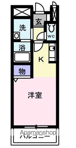 ファインD(ワンルーム/2階)の間取り写真