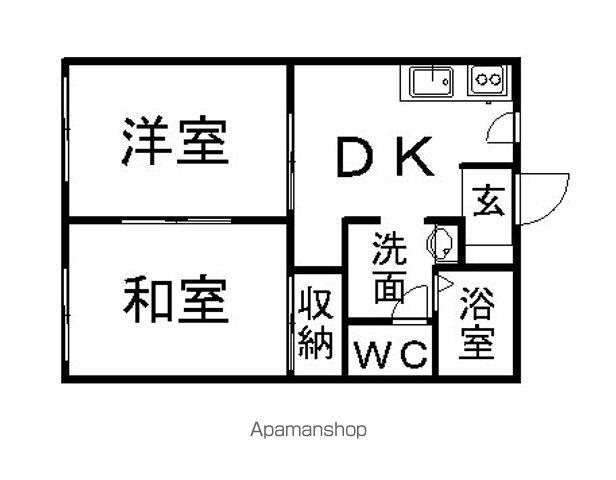 メルベーユ A(2K/1階)の間取り写真