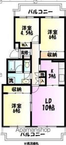 テレパレス伊勢原 4号棟(3LDK/3階)の間取り写真