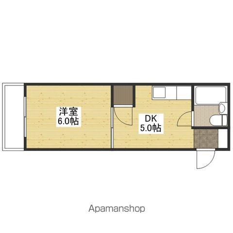 コテージミタキ(1DK/3階)の間取り写真