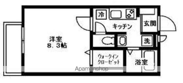 カーサはるひ野(1K/1階)の間取り写真