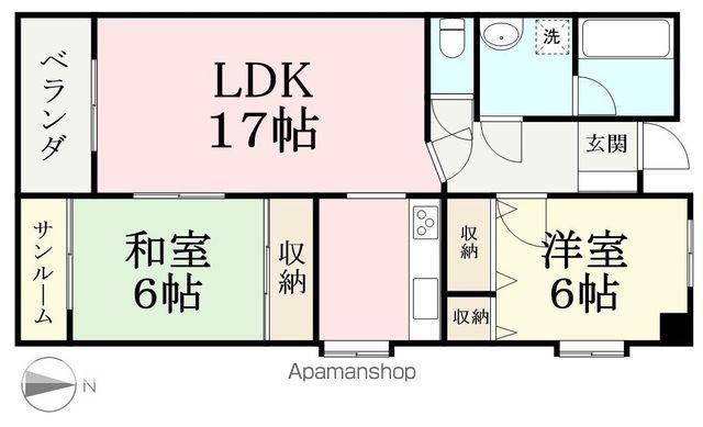 グランメゾン老松(2LDK/3階)の間取り写真
