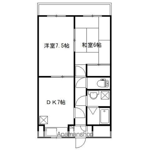 イースト PARK桜田(2DK/1階)の間取り写真