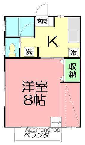 ドミールFUKAGAWAⅡ(1K/2階)の間取り写真